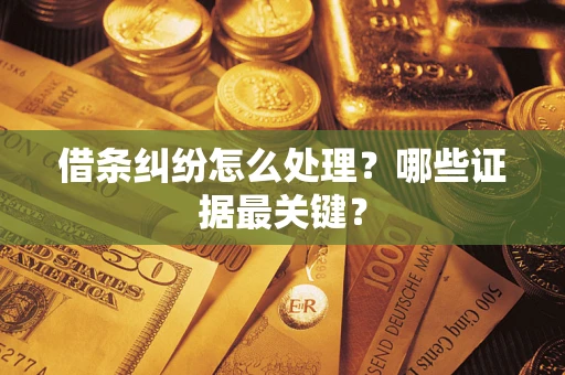 武汉借条纠纷怎么处理？哪些证据最关键？