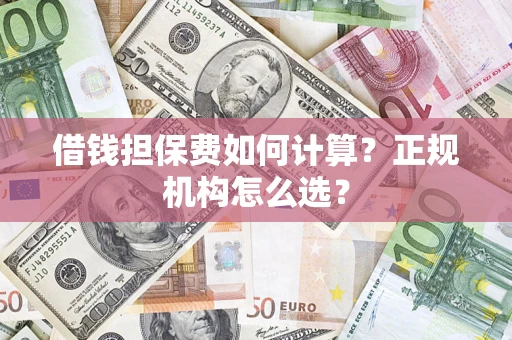 武汉借钱担保费如何计算？正规机构怎么选？