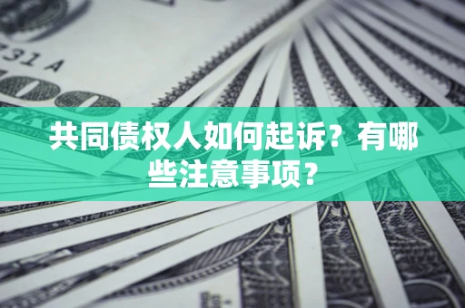 武汉共同债权人如何起诉？有哪些注意事项？