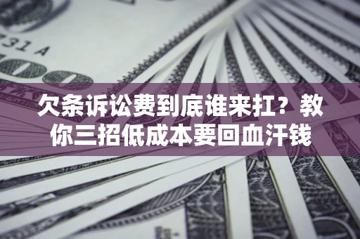 武汉欠条诉讼费到底谁来扛？教你三招低成本要回血汗钱